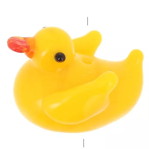 Perle canard en verre 13x15 mm - Jaune x1