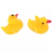 Perle canard en verre 13x15 mm - Jaune x1