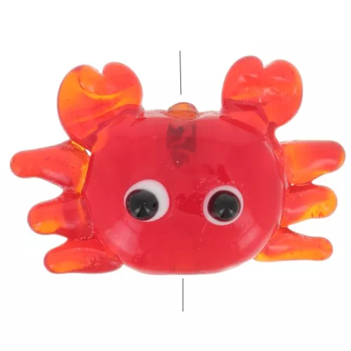 Perle crabe en verre 16x24 mm - Rouge x1