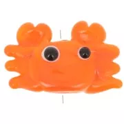 Perle crabe en verre 15x22 mm - Orange x1
