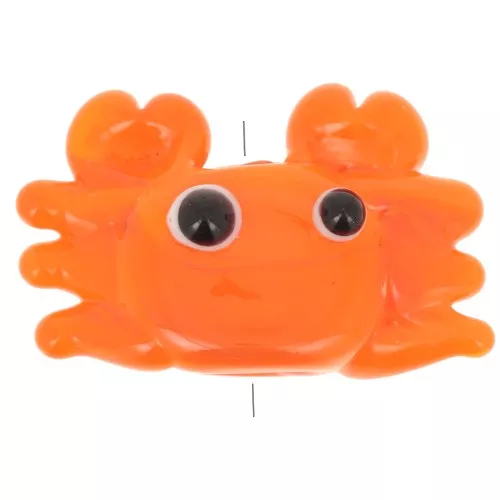 Perle crabe en verre 15x22 mm - Orange x1