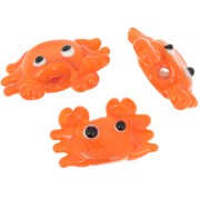 Perle crabe en verre 15x22 mm - Orange x1