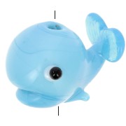 Perle baleine en verre 14x19 mm - Bleu x1