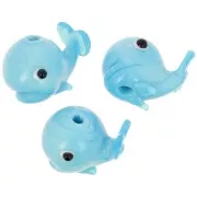 Perle baleine en verre 14x19 mm - Bleu x1