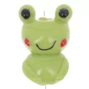 Perle grenouille en verre 22x14 mm - Vert x1