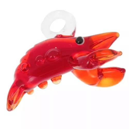 Pendentif homard en verre 17x26 mm - Rouge x1