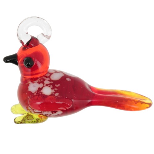 Pendentif oiseau en verre 22x29 mm - Rouge x1