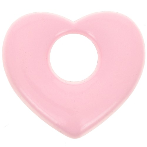 Pendentif coeur en laiton 16x18 mm - Rose x1