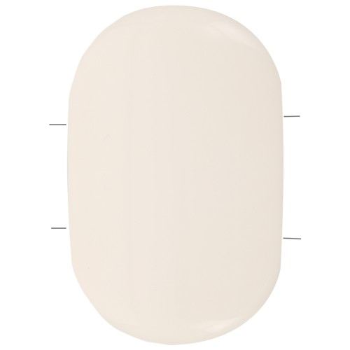 Perle rectangle arrondi 2 trous 27x17 mm en Résine opaque - Ivoire x1