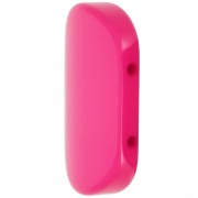 Perle rectangle arrondi 2 trous 27x17 mm en Résine opaque - Rose foncé x1