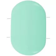 Perle rectangle arrondi 2 trous 27x17 mm en Résine opaque - Vert turquoise x1