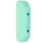 Perle rectangle arrondi 2 trous 27x17 mm en Résine opaque - Vert turquoise x1