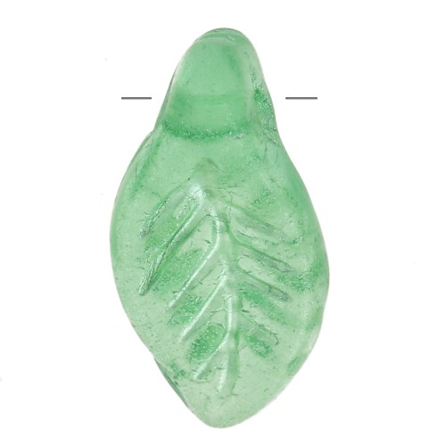 Feuilles en verre tchèque 12x6 mm - Vert x6