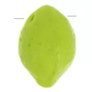 Perle citron en verre tchèque 14x9 mm - Opaque Olive x6