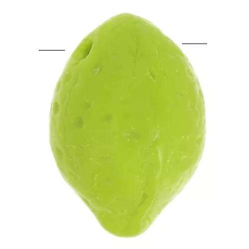 Perle citron en verre tchèque 14x9 mm - Opaque Olive x6