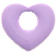 Pendentif coeur en laiton 16x18 mm - Lilas x1