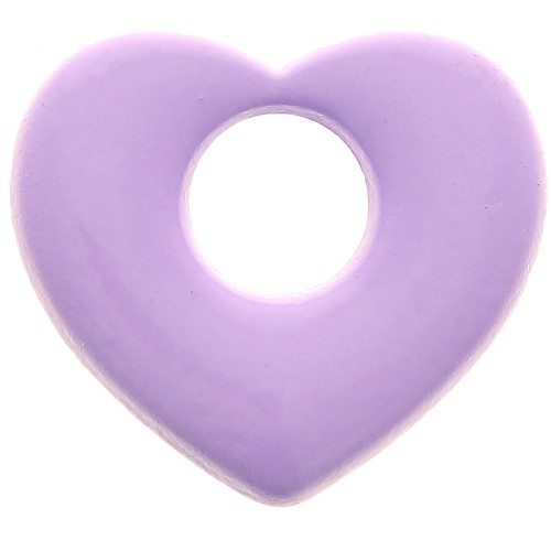 Pendentif coeur en laiton 16x18 mm - Lilas x1