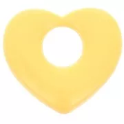 Pendentif coeur en laiton 16x18 mm - Jaune x1