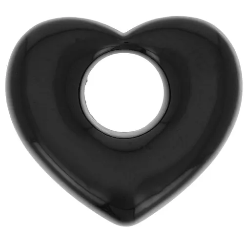 Pendentif coeur en laiton 16x18 mm - Noir x1