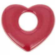 Pendentif coeur en laiton 16x18 mm - Rouge x1