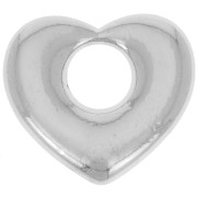 Pendentif coeur en laiton 16x18 mm - Argenté x1|raw }}