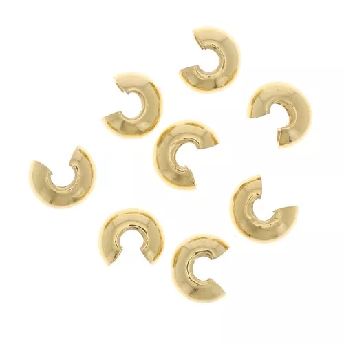 Caches perles à écraser 3 mm - Doré x50