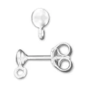 Clous d'oreilles demi-boule 4 mm en Argent 925 x2