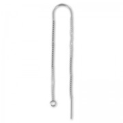 Chaines d'oreilles traversantes maille Vénitienne 50+55 mm en Argent 925 x2