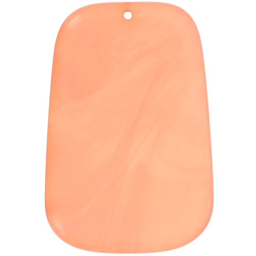 Pendentif trapèze en résine translucide - 40x27 mm - Marbré orange pastel x1