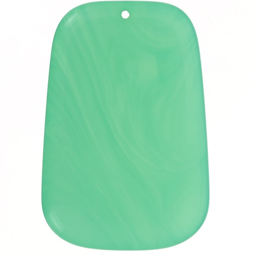 Pendentif trapèze en résine translucide - 40x27 mm - Marbré Vert Turquoise x1