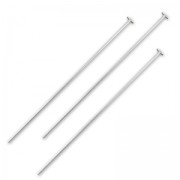 Clous tête plate 60x0.8 mm en Argent 925 x6