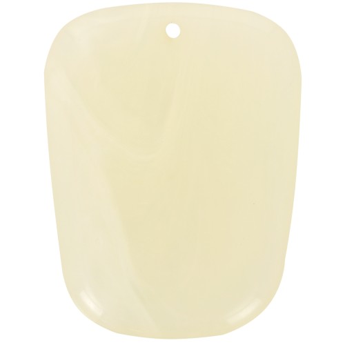 Pendentif trapèze en résine translucide - 28x22 mm - Marbré Ivoire x1