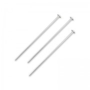 Clous tête plate 40x0.8 mm en Argent 925 x6