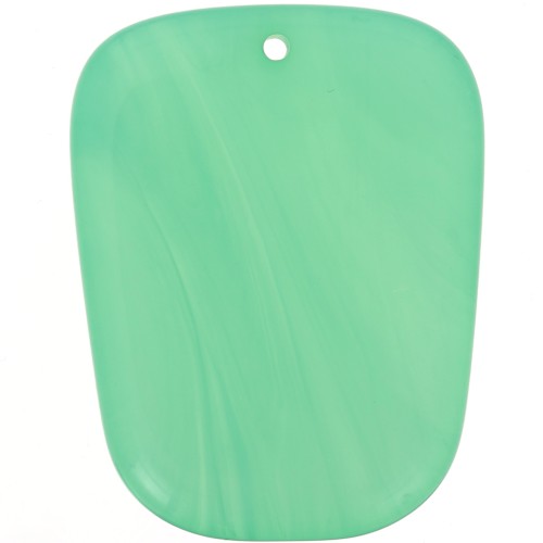 Pendentif trapèze en résine translucide - 28x22 mm - Marbré Vert turquoise x1