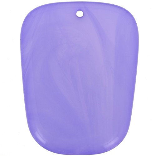 Pendentif trapèze en résine translucide - 28x22 mm - Marbré Lavande x1