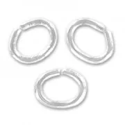 Anneaux ouverts ovales 5x4x0.7 mm en Argent 925 x50