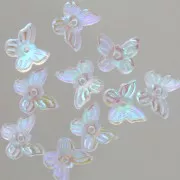 Perles forme papillon 9.5x11 mm - Transparent effet AB x10