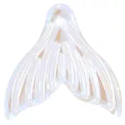 Pendentif Queue de poisson en verre 19x20 mm - Transparent effet AB x10