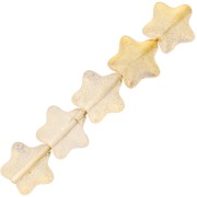 Perles étoiles en verre 8 mm - Transparent - Doré pailleté x10|raw }}