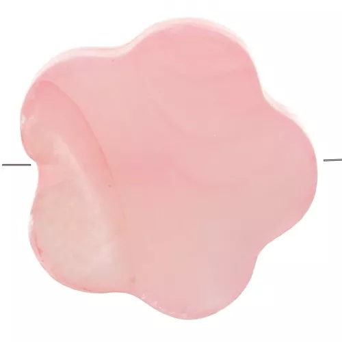 Perle fleur en nacre teintée 8 mm - Rose saumon x1