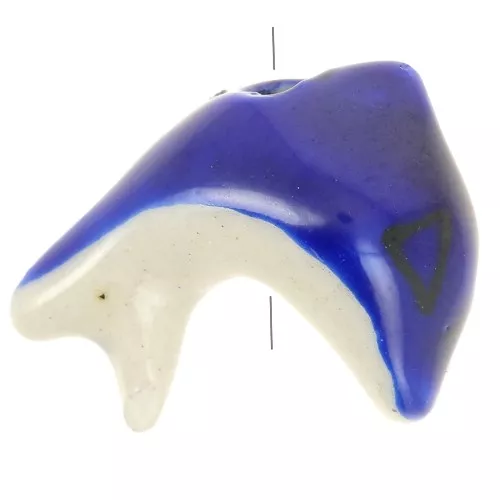 Perle dauphin en céramique 16x19 mm - Bleu x1