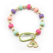 Assortiment de perles gros trous - Pony beads - 9x6 mm Multicolore Nacré x50