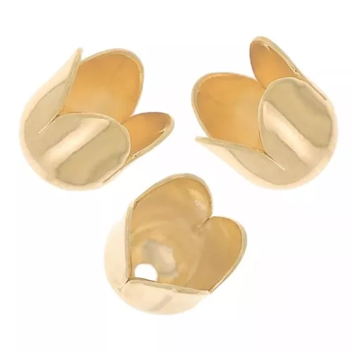 Coquilles tulipes 6 mm - Doré x4
