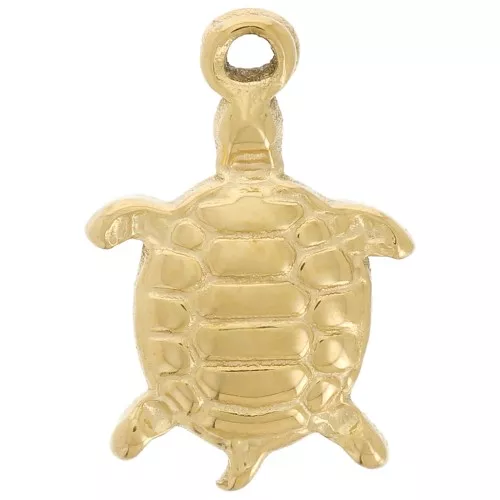 Breloque tortue 12x8 mm Acier inoxydable 304L - Doré x1