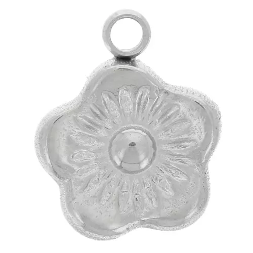 Breloque fleur 7.5 mm Acier inoxydable 304L x1