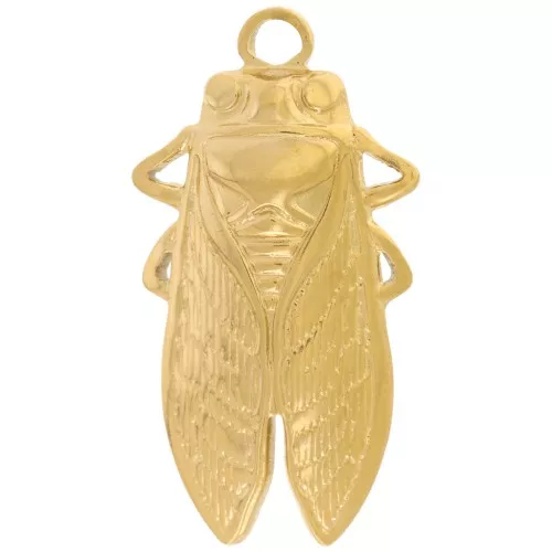 Pendentif Cigale 30x16 mm - Acier inoxydable 316L - Doré x1