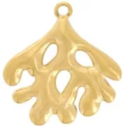 Pendentif corail 22x21 mm - Acier inoxydable 304L - Doré x1