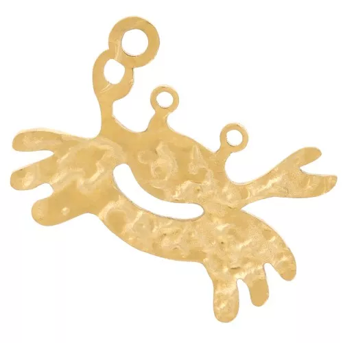 Breloque crabe martelé 18x13 mm Acier inoxydable 316L Doré x1