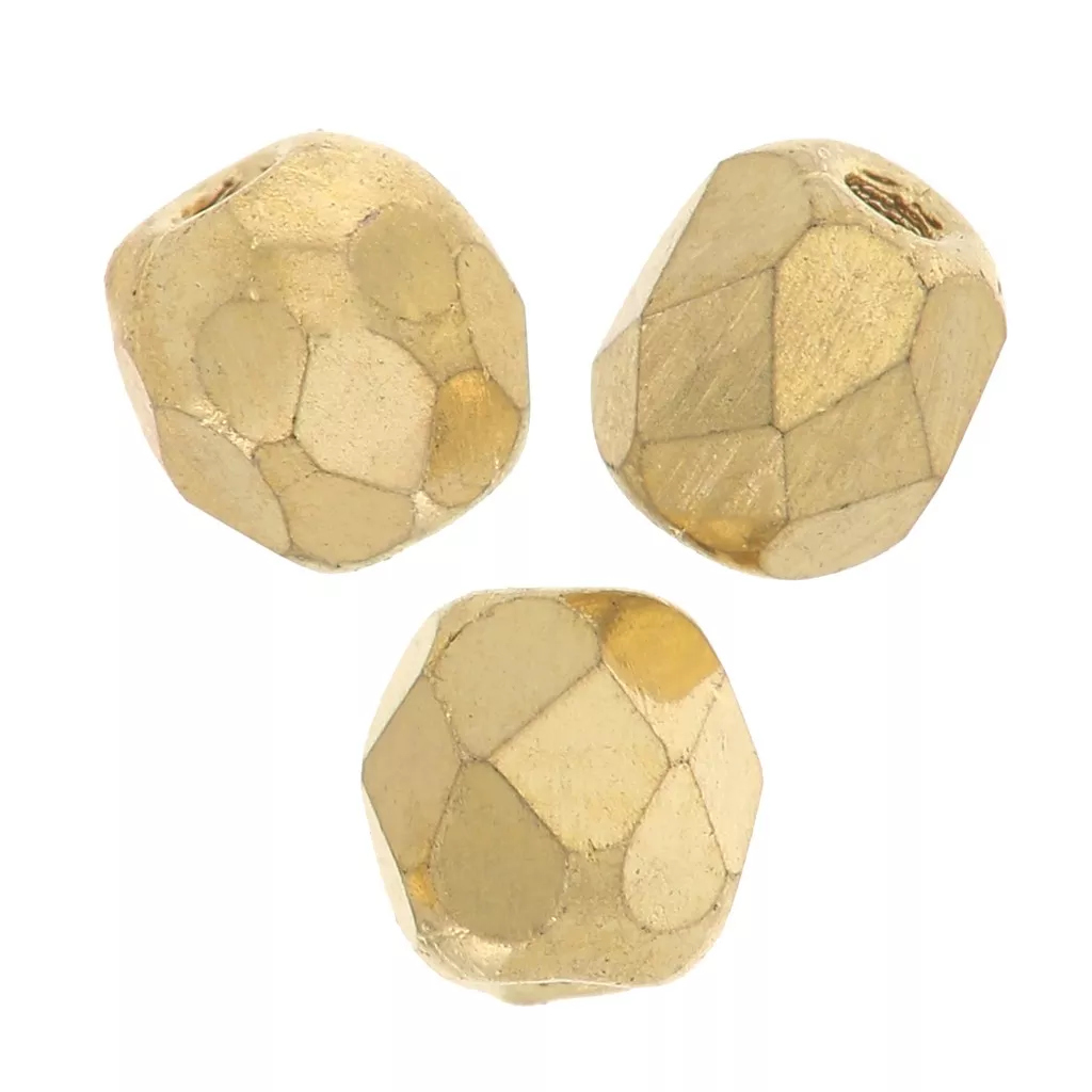 25 Perles Facettées Bohème 6mm Cuivre Or Mat - Marque Preciosa, Fabrication Française, Pour Bijoux DIY