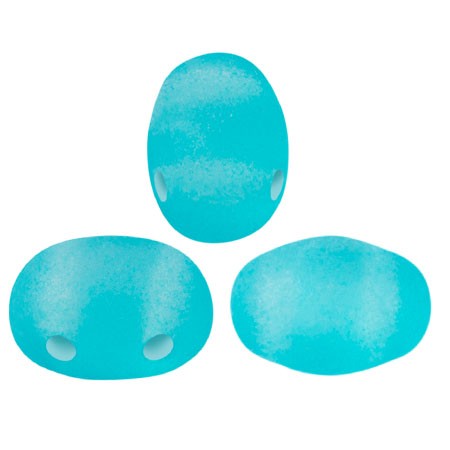Perles en verre Samos® par Puca® 7x5 mm - La Divine Translucent Aqua Mat x10g